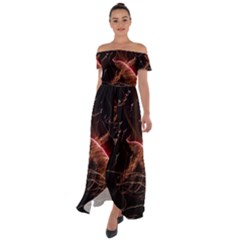 Light Night Dark Sparkler Firework Darkness Bonfire Celebrate Thanksgiving Screenshot Special Effect Off Shoulder Open Front Chiffon Dress by Vaneshart