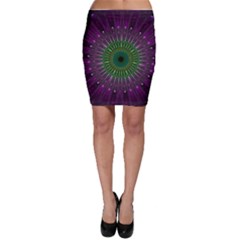 Light Abstract Flower Purple Petal Glass Color Circle Art Symmetry Digital Shape Fractal Macro Photo Bodycon Skirt by Vaneshart