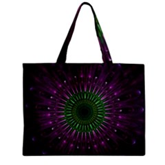 Light Abstract Flower Purple Petal Glass Color Circle Art Symmetry Digital Shape Fractal Macro Photo Zipper Mini Tote Bag by Vaneshart