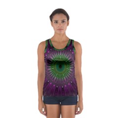 Light Abstract Flower Purple Petal Glass Color Circle Art Symmetry Digital Shape Fractal Macro Photo Sport Tank Top  by Vaneshart