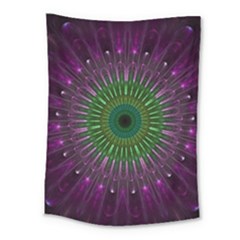 Light Abstract Flower Purple Petal Glass Color Circle Art Symmetry Digital Shape Fractal Macro Photo Medium Tapestry by Vaneshart