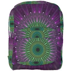 Light Abstract Flower Purple Petal Glass Color Circle Art Symmetry Digital Shape Fractal Macro Photo Full Print Backpack by Vaneshart