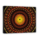 Spiral Pattern Circle Neon Psychedelic Illustration Design Symmetry Shape Mandala Canvas 14  x 11  (Stretched) View1