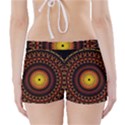 Spiral Pattern Circle Neon Psychedelic Illustration Design Symmetry Shape Mandala Boyleg Bikini Wrap Bottoms View2