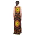 Spiral Pattern Circle Neon Psychedelic Illustration Design Symmetry Shape Mandala Empire Waist Maxi Dress View2