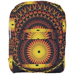 Spiral Pattern Circle Neon Psychedelic Illustration Design Symmetry Shape Mandala Full Print Backpack by Vaneshart