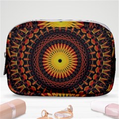 Spiral Pattern Circle Neon Psychedelic Illustration Design Symmetry Shape Mandala Make Up Pouch (small) by Vaneshart