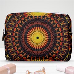 Spiral Pattern Circle Neon Psychedelic Illustration Design Symmetry Shape Mandala Make Up Pouch (medium) by Vaneshart