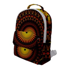 Spiral Pattern Circle Neon Psychedelic Illustration Design Symmetry Shape Mandala Flap Pocket Backpack (large) by Vaneshart