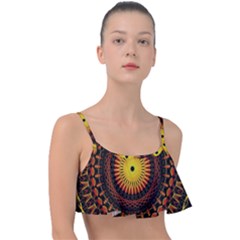 Spiral Pattern Circle Neon Psychedelic Illustration Design Symmetry Shape Mandala Frill Bikini Top