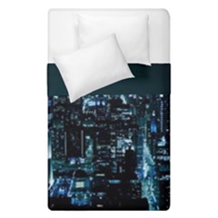 Building Night City Duvet Cover Double Side (single Size) by Vaneshart