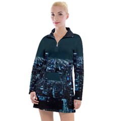 Building Night City Women s Long Sleeve Casual Dress by Vaneshart