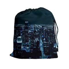 Building Night City Drawstring Pouch (xxl) by Vaneshart