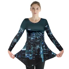 Building Night City Long Sleeve Tunic  by Vaneshart