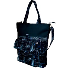 Building Night City Shoulder Tote Bag by Vaneshart