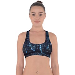 Building Night City Cross Back Hipster Bikini Top 