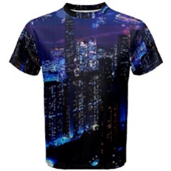 Night City Dark Men s Cotton Tee by Vaneshart