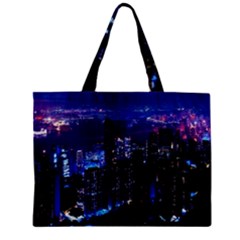 Night City Dark Zipper Mini Tote Bag by Vaneshart