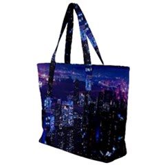 Night City Dark Zip Up Canvas Bag by Vaneshart