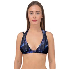 Night City Dark Double Strap Halter Bikini Top