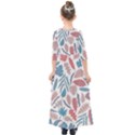 Leaves Art Pattern Kids  Quarter Sleeve Maxi Dress View2