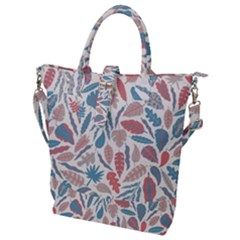 Leaves Art Pattern Buckle Top Tote Bag by Vaneshart