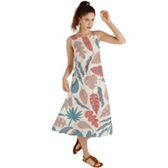 Leaves Art Pattern Summer Maxi Dress by Vaneshart