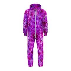 Nature Blossom Plant Flower Purple Petal Bloom Pattern Pollen Pink Flora Flowers Dahlia Design Beaut Hooded Jumpsuit (kids) by Vaneshart