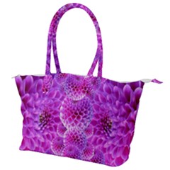 Nature Blossom Plant Flower Purple Petal Bloom Pattern Pollen Pink Flora Flowers Dahlia Design Beaut Canvas Shoulder Bag by Vaneshart