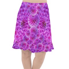 Nature Blossom Plant Flower Purple Petal Bloom Pattern Pollen Pink Flora Flowers Dahlia Design Beaut Fishtail Chiffon Skirt by Vaneshart