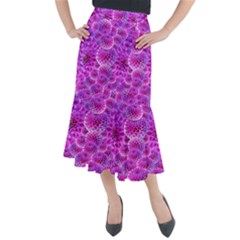 Nature Blossom Plant Flower Purple Petal Bloom Pattern Pollen Pink Flora Flowers Dahlia Design Beaut Midi Mermaid Skirt