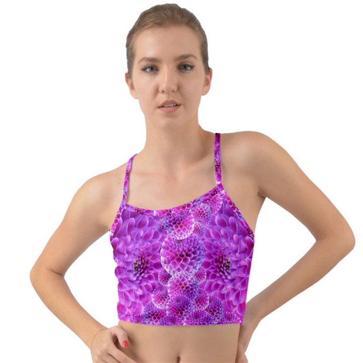 Nature Blossom Plant Flower Purple Petal Bloom Pattern Pollen Pink Flora Flowers Dahlia Design Beaut Mini Tank Bikini Top