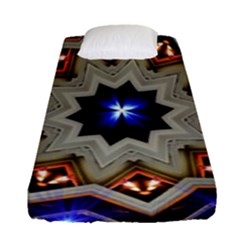 Light Abstract Structure Star Pattern Toy Circle Christmas Decoration Background Design Symmetry Fitted Sheet (single Size) by Vaneshart