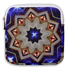 Light Abstract Structure Star Pattern Toy Circle Christmas Decoration Background Design Symmetry Mini Square Pouch by Vaneshart