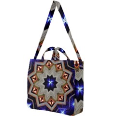 Light Abstract Structure Star Pattern Toy Circle Christmas Decoration Background Design Symmetry Square Shoulder Tote Bag