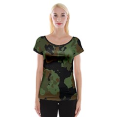 Beautiful Army Camo Pattern Cap Sleeve Top by Vaneshart