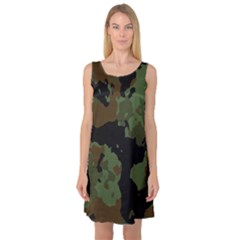 Beautiful Army Camo Pattern Sleeveless Satin Nightdress by Vaneshart