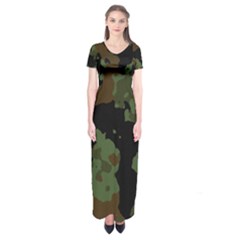 Beautiful Army Camo Pattern Short Sleeve Maxi Dress by Vaneshart