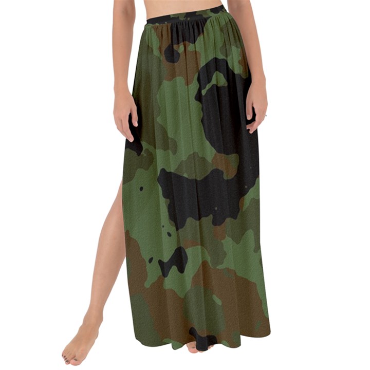 Beautiful Army Camo Pattern Maxi Chiffon Tie-Up Sarong