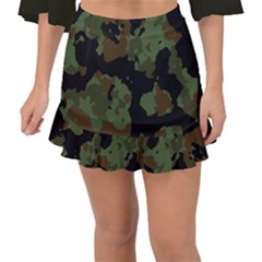 Beautiful Army Camo Pattern Fishtail Mini Chiffon Skirt by Vaneshart