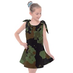 Beautiful Army Camo Pattern Kids  Tie Up Tunic Dress