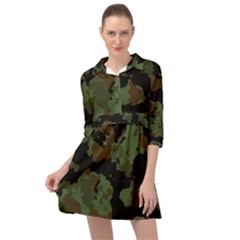 Beautiful Army Camo Pattern Mini Skater Shirt Dress by Vaneshart