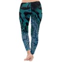 Creative Wing Abstract Texture River Stream Pattern Green Geometric Artistic Blue Art Aqua Turquoise Classic Winter Leggings View4