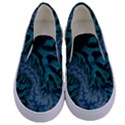 Creative Wing Abstract Texture River Stream Pattern Green Geometric Artistic Blue Art Aqua Turquoise Kids  Canvas Slip Ons View1