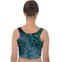 Creative Wing Abstract Texture River Stream Pattern Green Geometric Artistic Blue Art Aqua Turquoise Velvet Crop Top View2