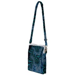 Creative Wing Abstract Texture River Stream Pattern Green Geometric Artistic Blue Art Aqua Turquoise Multi Function Travel Bag