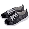 Black And White Plant Leaf Flower Pattern Line Black Monochrome Material Circle Spider Web Design Women s Lightweight Sports Shoes View2