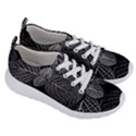 Black And White Plant Leaf Flower Pattern Line Black Monochrome Material Circle Spider Web Design Women s Lightweight Sports Shoes View3