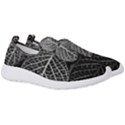 Black And White Plant Leaf Flower Pattern Line Black Monochrome Material Circle Spider Web Design Men s Slip On Sneakers View3