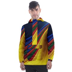 Abstract Spiral Wave Line Color Colorful Yellow Paper Still Life Circle Font Illustration Design Men s Front Pocket Pullover Windbreaker by Vaneshart